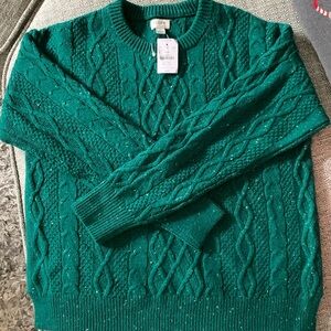 NWT- J.Crew cable knit sweater-sz L